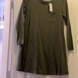 Abercrombie green long sleeve t-shirt dress